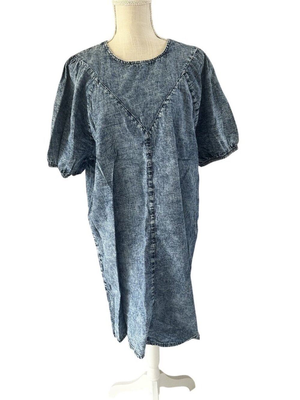 Millenium Vintage Denim Tunic Dress Blue Womens Loose Fit Casual XL